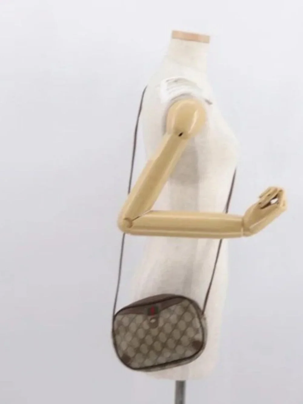 GUCCI GG Supreme Web Sherry Line Bag PVC Beige Gold 156 02 066 Auth BA10344 - Picture 13 of 15